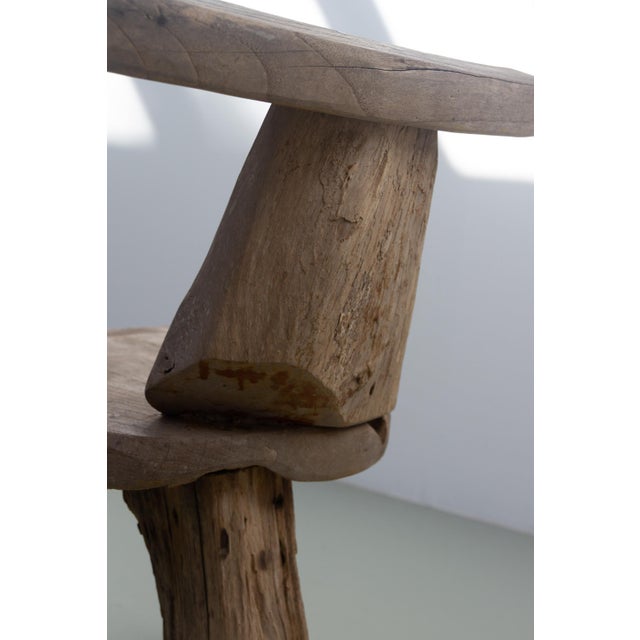 Primitive Elm T Tripod Side Chair, Denmark, 1970s For Sale - Image 12 of 17