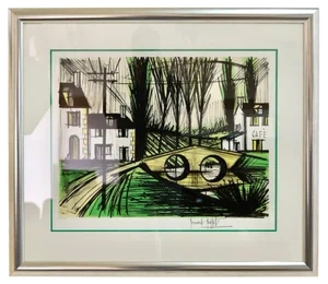 Bernard Buffet, Café, 1950s, Lithograph, Framed