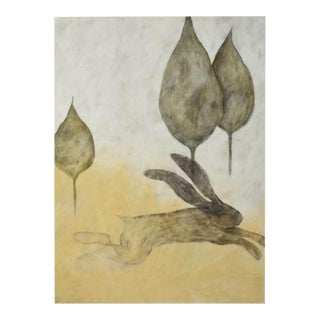 Karen Eide Running Rabbit Painting For Sale