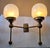 Vintage Art Deco Light Old Lamp Wall Sconces Fixture Brass & Milk Glass Shade Ship Light For Sale - Image 4 of 6