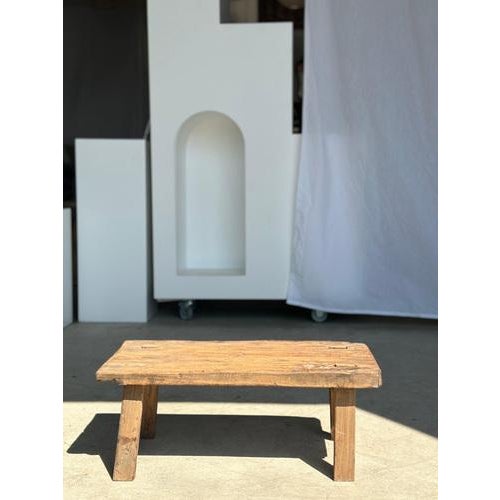 Small Stool in Upcycled Teak Quadripod For Sale - Image 9 of 18