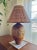 Brown Organic Modern Turned Burl Hardwood Lamp With Woven Wicker Shade For Sale - Image 8 of 11