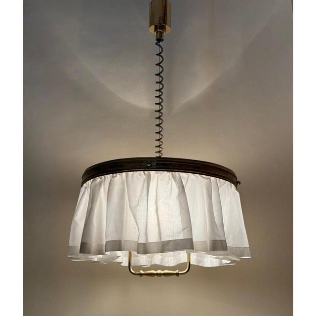 Austrian Brass Pendant attributed to Kalmar, Loos Manner, 1980s For Sale - Image 3 of 18