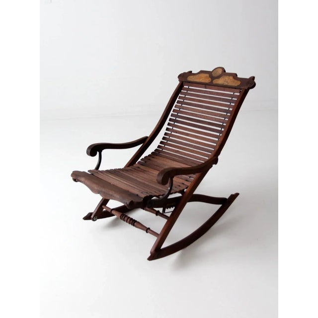 Antique Victorian Eastlake Adjustable Rocking Chair For Sale - Image 4 of 13