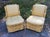 Art Deco Pair Scroll-Back Slipper Chairs in Yellow Floral Damask Brocade, Pair For Sale - Image 3 of 8