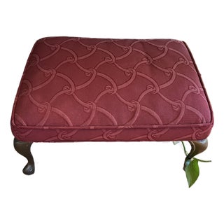 1970s Brass Footed Petite Rectangular Foot Stool For Sale