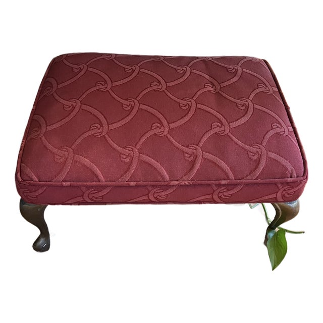 1970s Brass Footed Petite Rectangular Foot Stool For Sale