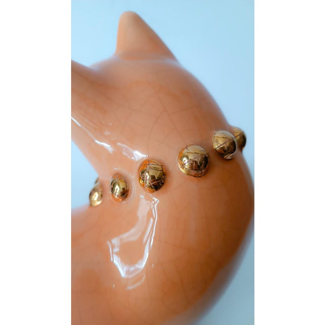 Pink Ceramic Cat from Longwy, 1970s For Sale - Image 4 of 10