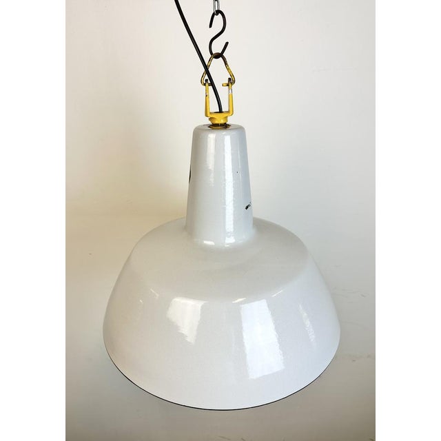 Gray Industrial Grey Enamel Factory Pendant Lamp from Philips, 1960s For Sale - Image 8 of 16