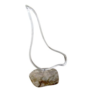 Lucite and Stone Sculpture For Sale