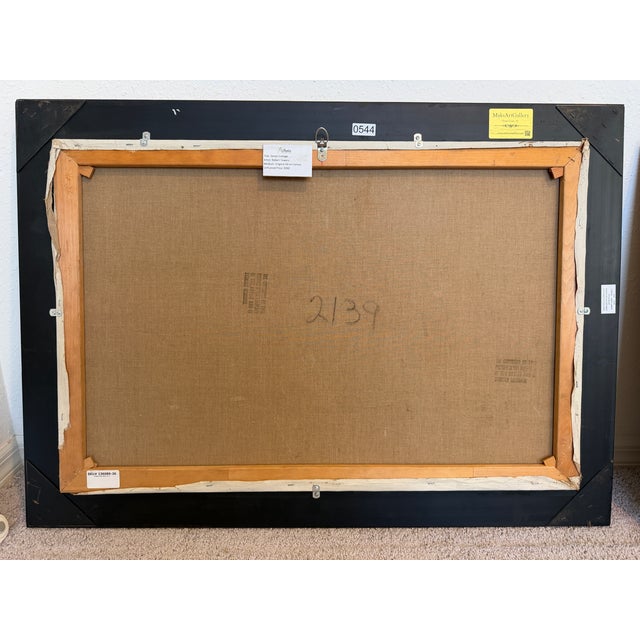 Original vintage oil painting on canvas by British artist Robert Towers titled "Devon Cottage", depicting a charming...