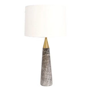 Pasargad Home Radiance Spire Marble & Gold Accented Table Lamp For Sale