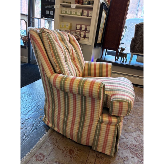 1990s 1990s Custom Swivel Chair by Jessica Charles For Sale - Image 5 of 7