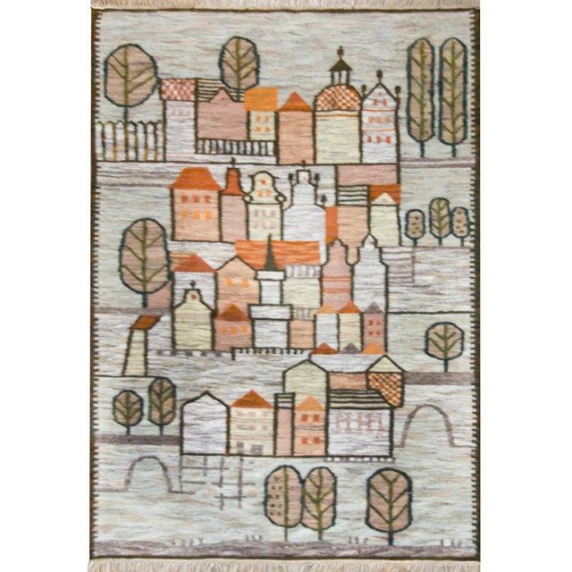 Cream Mid-20th Century Polish Cepelia Rug For Sale - Image 8 of 14