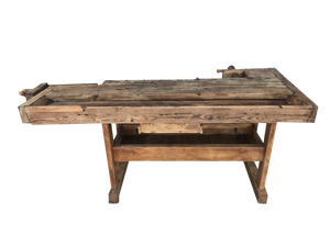 Carpenters Workbench with Drawer and Shelf, 1900s
