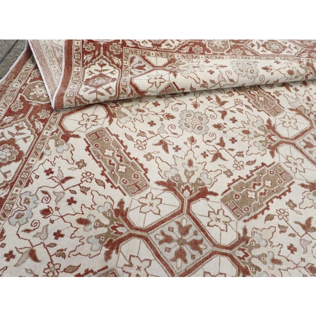 Brown Galerie Shabab Collection Mid-20th Century Indian Cotton Agra Carpet For Sale - Image 8 of 8
