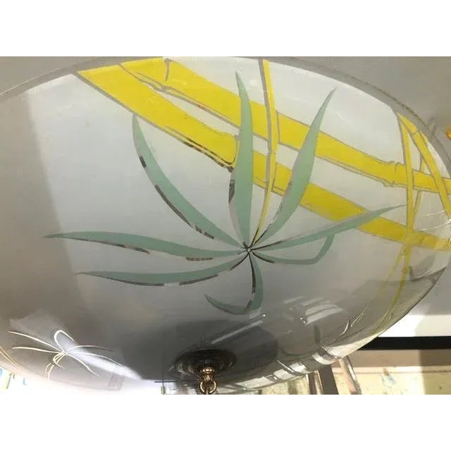 Art Deco Glass Pendant Chandelier Handcrafted Original Vintage For Sale - Image 4 of 7