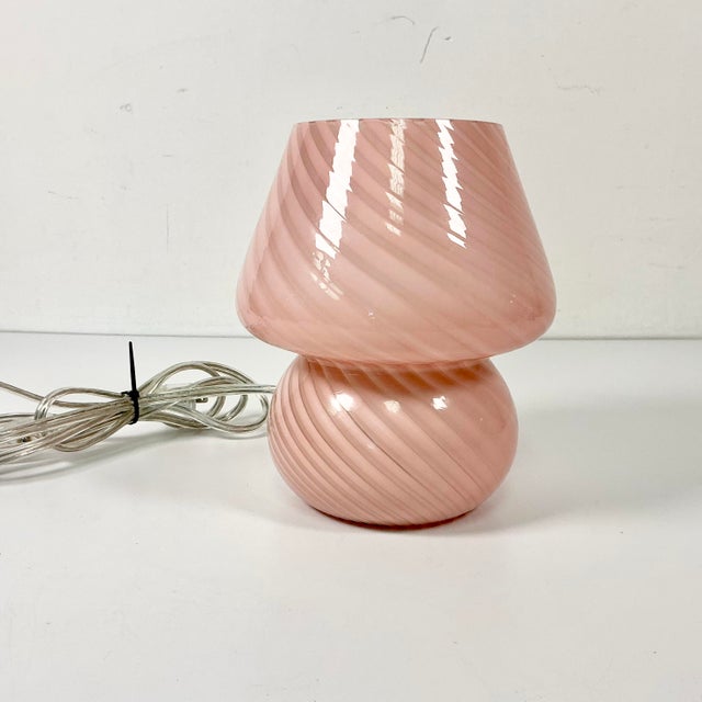 Hollywood Regency Vintage Boho Chic Hollywood Regency Murano Style Mushroom Table Lamp. For Sale - Image 3 of 15