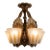 Pristine Antique 1930s Art Deco Williamson Beardslee 5-Light Slip Shade Flush Mount For Sale