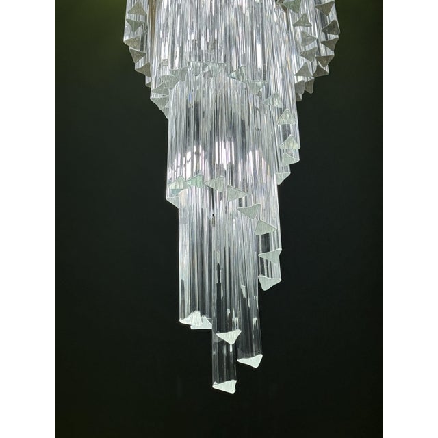 Murano Glass Triedri Waterfall Chandelier from Venini, 1970s, in Very Good conditions. Designed 1970 to 1979 This piece...