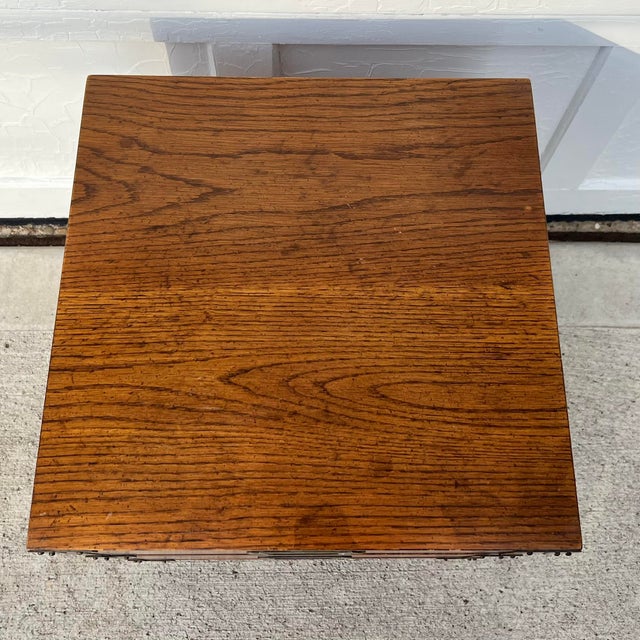 Bernhardt Midcentury Two-Drawer Campaign Chest/Nightstand, circa 1970s Recessed handles with brass corner hardware...