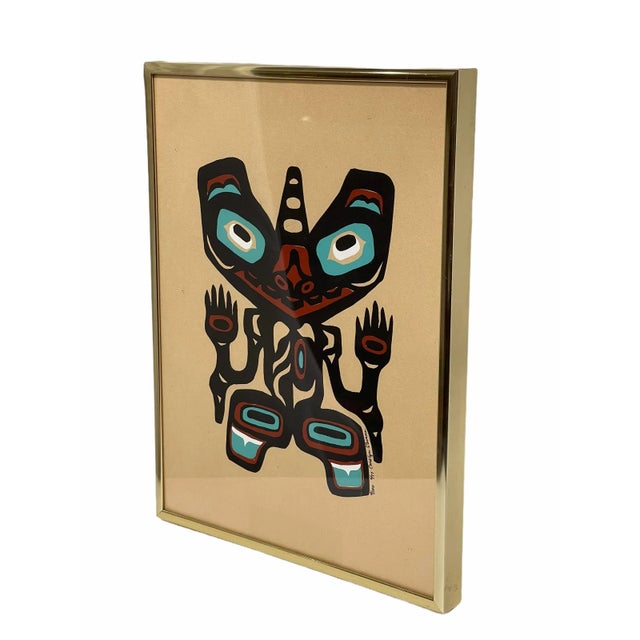 Tribal Late 20th Century Alaskan Inuit Style Tribal Totem Art Vintage Signed Serigraph For Sale - Image 3 of 8