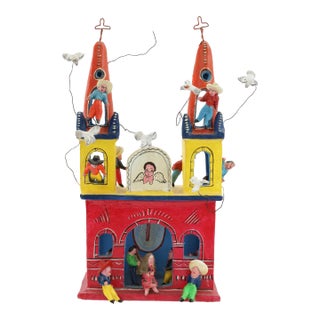J. Medrano Mexican Folk Art Church, Artist Signed For Sale