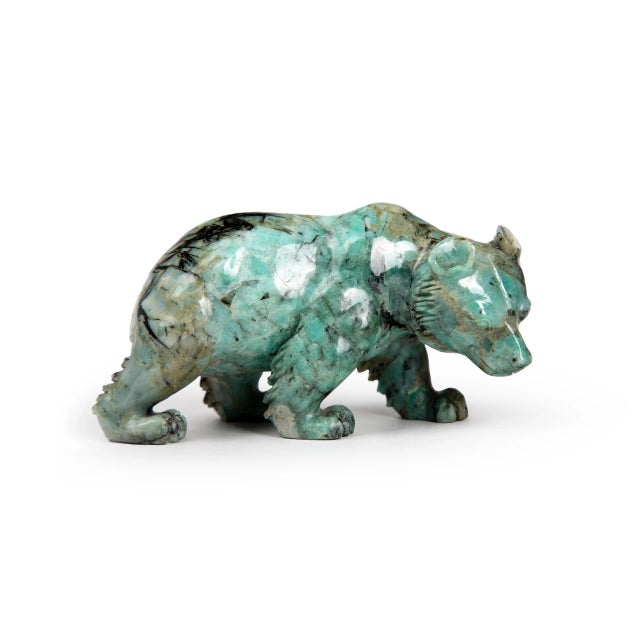 Beryl emerald bear: Measures: 5.5" x 2" x 2.5" H.