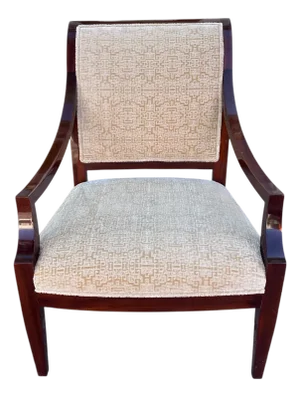 J. Robert Scott Mahogany & Cut Velvet Art Deco Lounge Chair