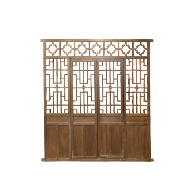 Late 19th Century Antique Chinese Lattice Door Screen Panel For Sale - Image 5 of 5