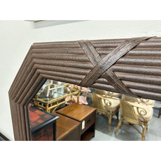 Traditional 20th Century Harrison Van Horn Ribbon and Reed Mirror For Sale - Image 3 of 7