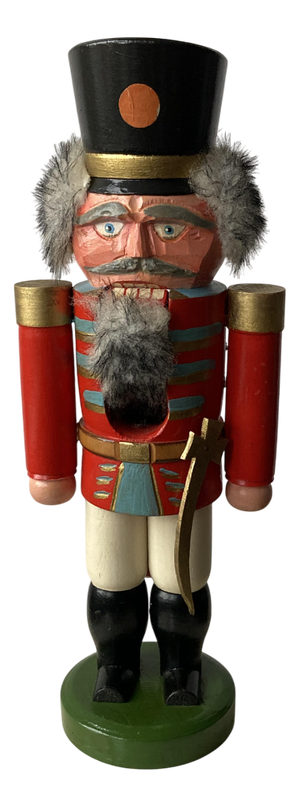 Traditional Wooden Nutcracker with Carved Face
