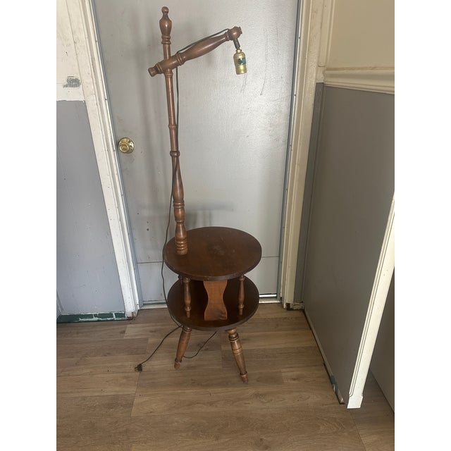 Mid-Century Modern Vintage Mid-Century Modern George Bent Floor Lamp Table: Mid-Century Modern Wood Accent For Sale - Image 3 of 5