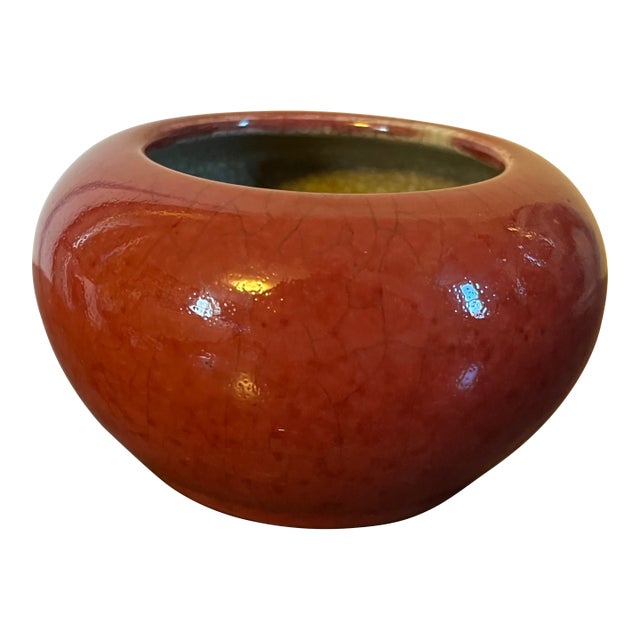 Chinese Sang De Boeuf Oxblood Crackle Glaze Brush Washer Bowl For Sale