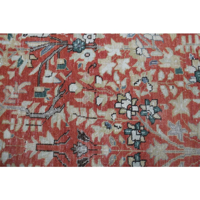 1970s Vintage Persian Handmade Wool Cotton Light Red Area Rug For Sale - Image 9 of 11