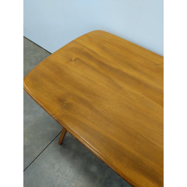 Wood Vintage Attributed to Ercol Mid Century Modern Plank Dining Table For Sale - Image 7 of 8