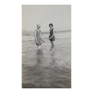 Early 20th Century Snapshot Photograph Young Women in Swimsuits at the Beach For Sale