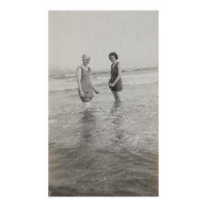 Early 20th Century Snapshot Photograph Young Women in Swimsuits at the Beach