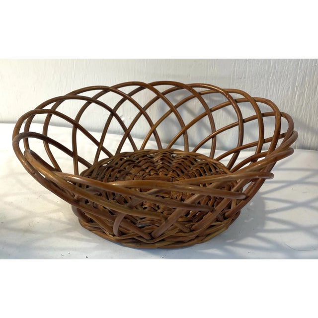 Vintage Open Weave Basket For Sale - Image 4 of 6