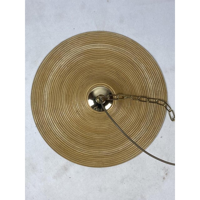 Italian Bamboo and Brass Pendant, 1970s For Sale - Image 14 of 15