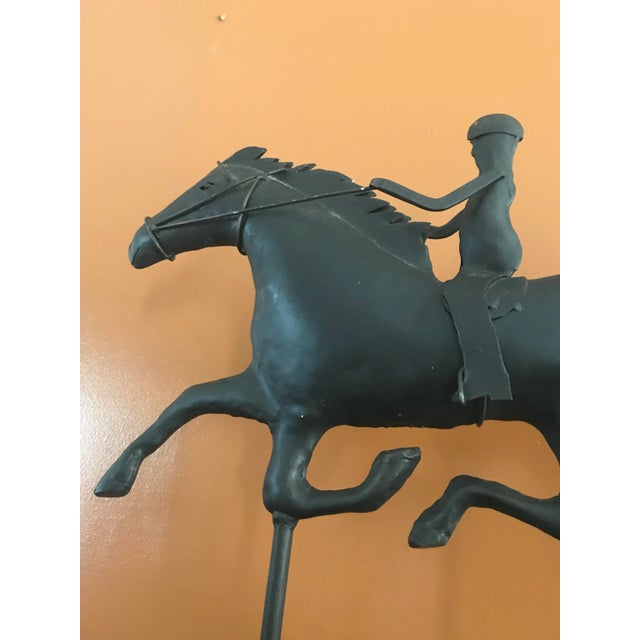 Vintage Double-Bodied Sculpture of Horse and Rider For Sale - Image 4 of 5