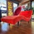 Vintage Mid-Century Modern Wave Chaise Lounge in Orange-Red Plush Upholstery, Adrian Pearsall Style For Sale - Image 15 of 16