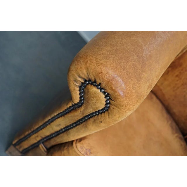 1970s Vintage Dutch Cognac Colored Leather Club Chair For Sale - Image 5 of 15