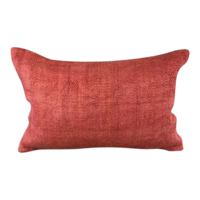 16 x 24 Hemp Pillow Turkish Cushion Natural Red Pillow Cushion Cover For Sale
