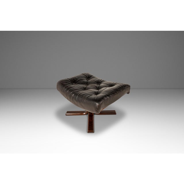 Scandinavian Modern Lounge Chair & Ottoman Set in Beech & Leather by Soda Galvano for Vatne Mobler, Norway, C. 1970s For Sale - Image 10 of 18