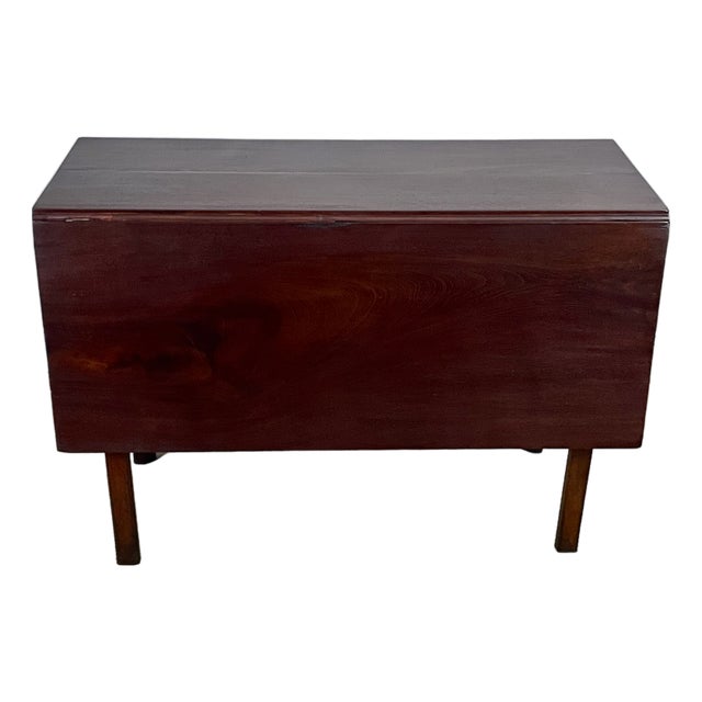 18th C. Solid Mahogany Topped Georgian Drop-Leaf Gate-Leg Table For Sale