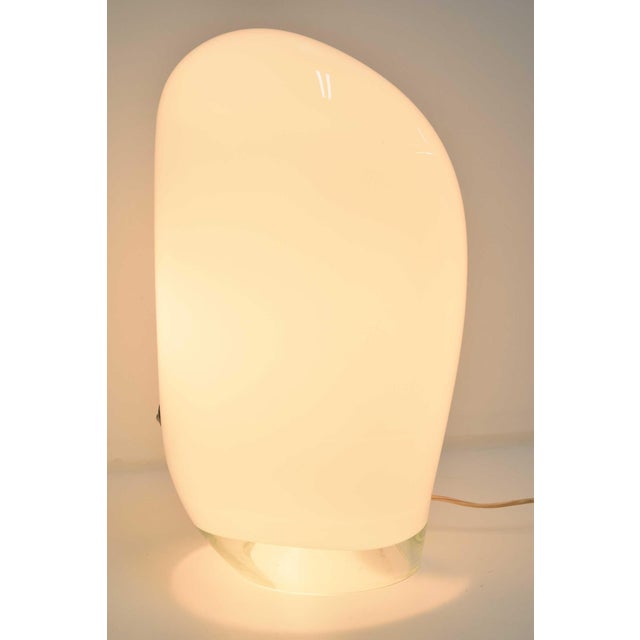 Glass 1970s Vistosi Large Balloon Form White Glass Table Lamp For Sale - Image 7 of 9