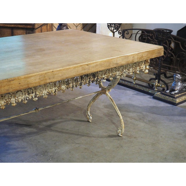 A Long, Painted Antique Cast Iron Table From Aix-en-Provence, France Circa 1890 For Sale - Image 17 of 18