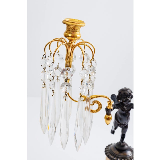 Pair of Late 19th Century French Ormolo and Patinated Bronze Girandoles For Sale - Image 4 of 4