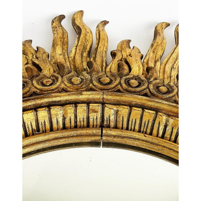 1940s Monumental Francisco Hurtado, Carved Sunburst Wall Mirror For Sale - Image 5 of 6